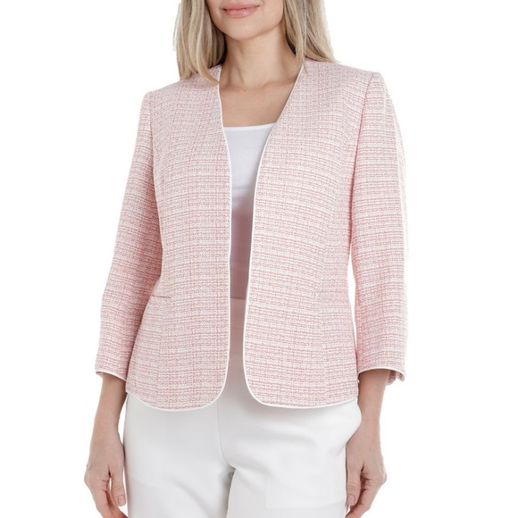 Kasper pink and white blazer in size 10 - Picture 1 of 6